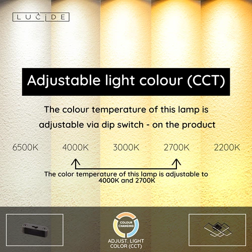 Lucide LOKERO - Flush ceiling light - LED Dim. - CCT - 1x60W 2700K/4000K - Black - USP